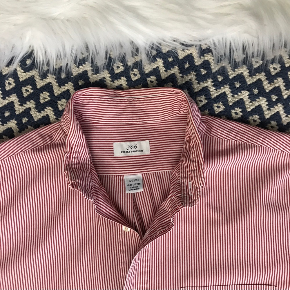 Brooks Brothers Red Pinstripe Button Down Shirt